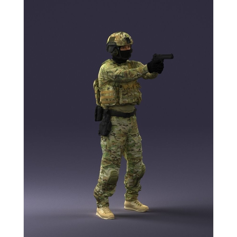 Modern Soldier 3D Model – Tactical Character for Games, FBX - View 14