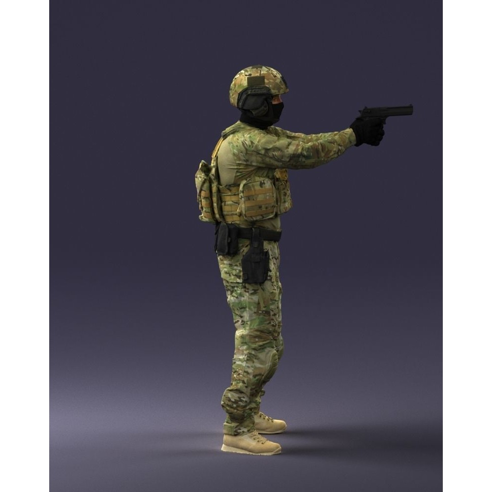Modern Soldier 3D Model – Tactical Character for Games, FBX - View 17
