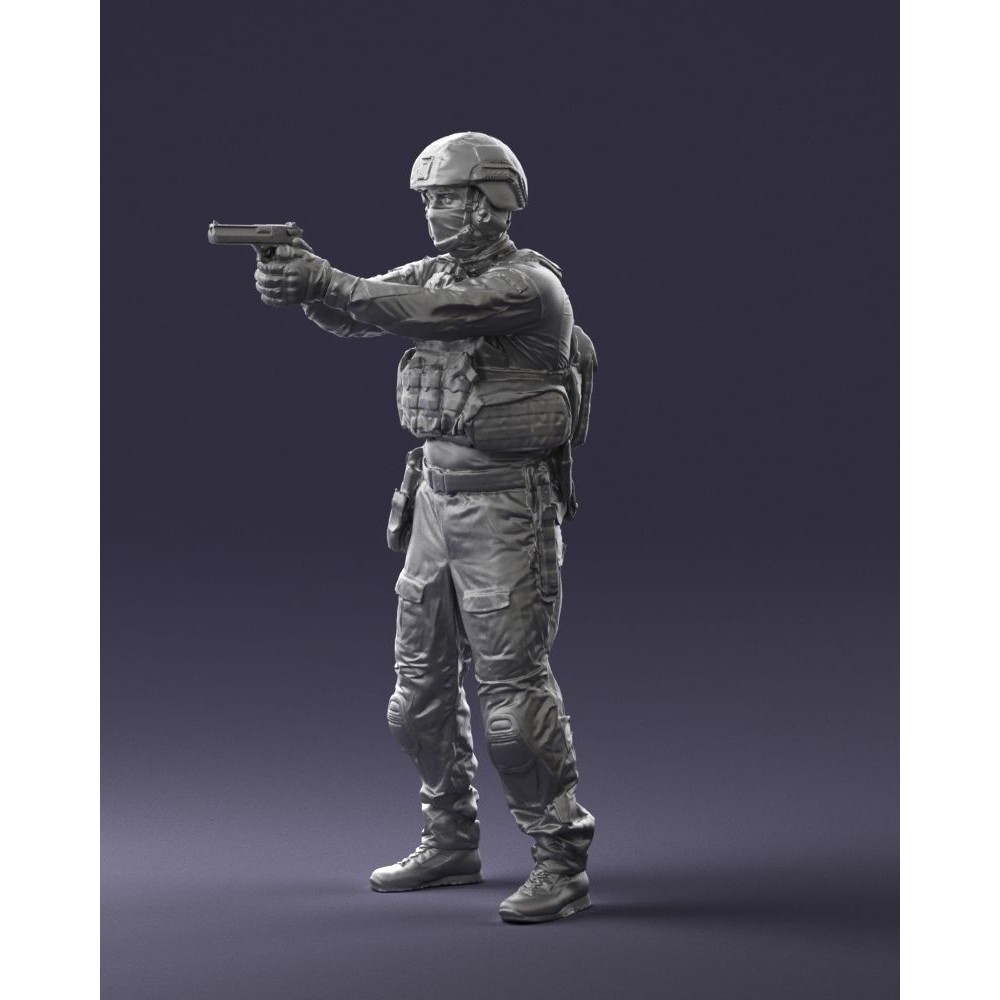 Modern Soldier 3D Model – Tactical Character for Games, FBX - View 3