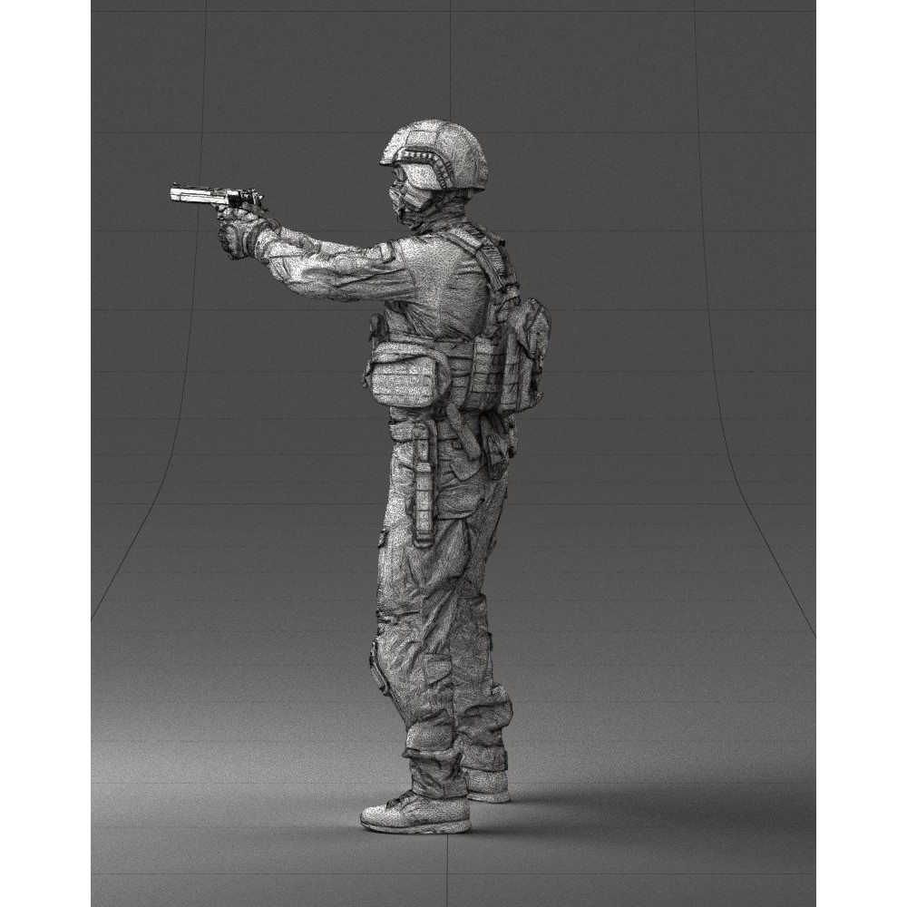 Modern Soldier 3D Model – Tactical Character for Games, FBX - View 31
