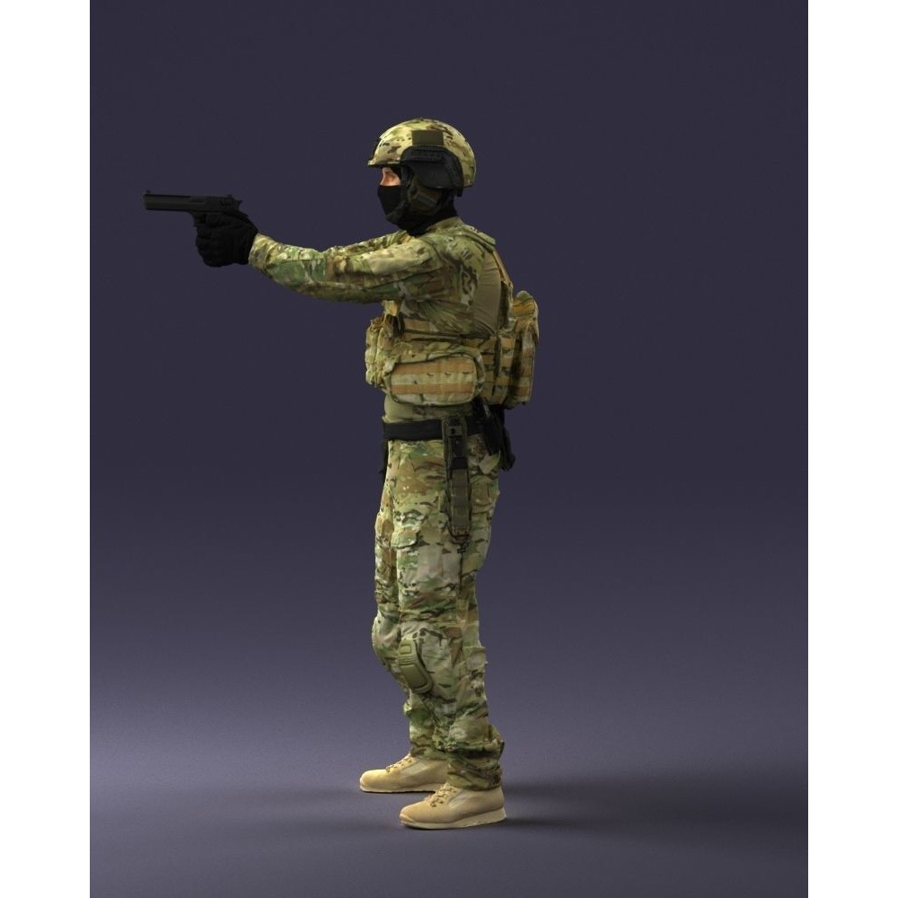 Modern Soldier 3D Model – Tactical Character for Games, FBX - View 32