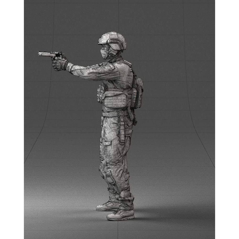 Modern Soldier 3D Model – Tactical Character for Games, FBX - View 34