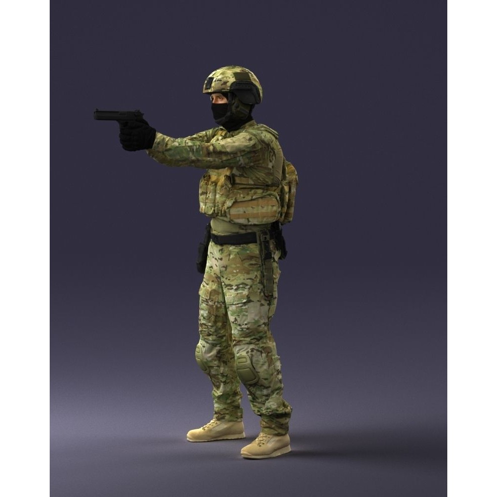Modern Soldier 3D Model – Tactical Character for Games, FBX - View 35