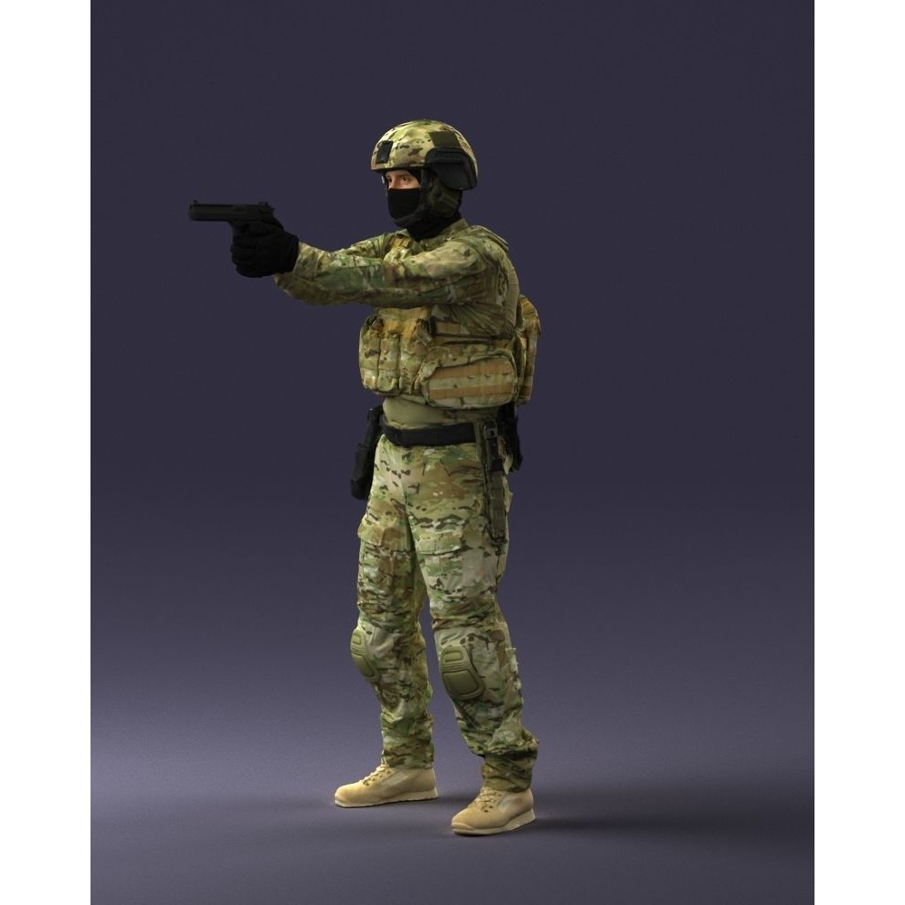 Modern Soldier 3D Model – Tactical Character for Games, FBX - View 38