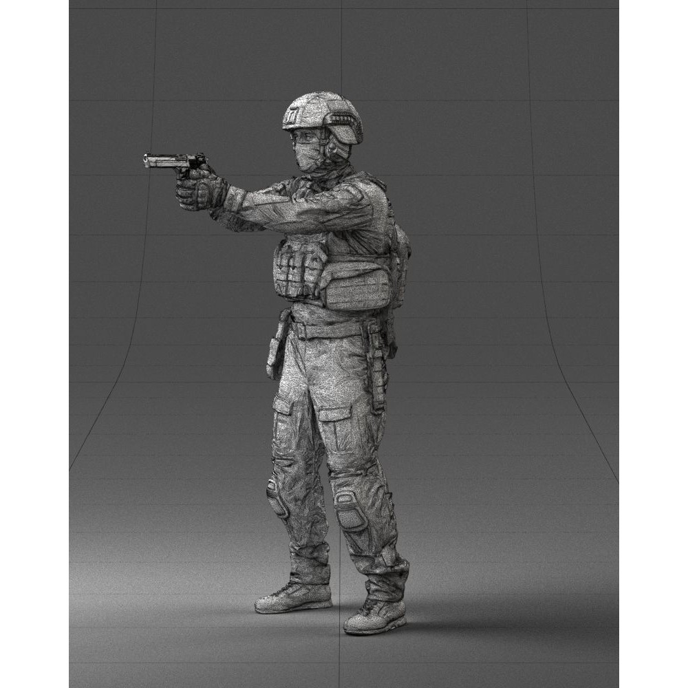 Modern Soldier 3D Model – Tactical Character for Games, FBX - View 4