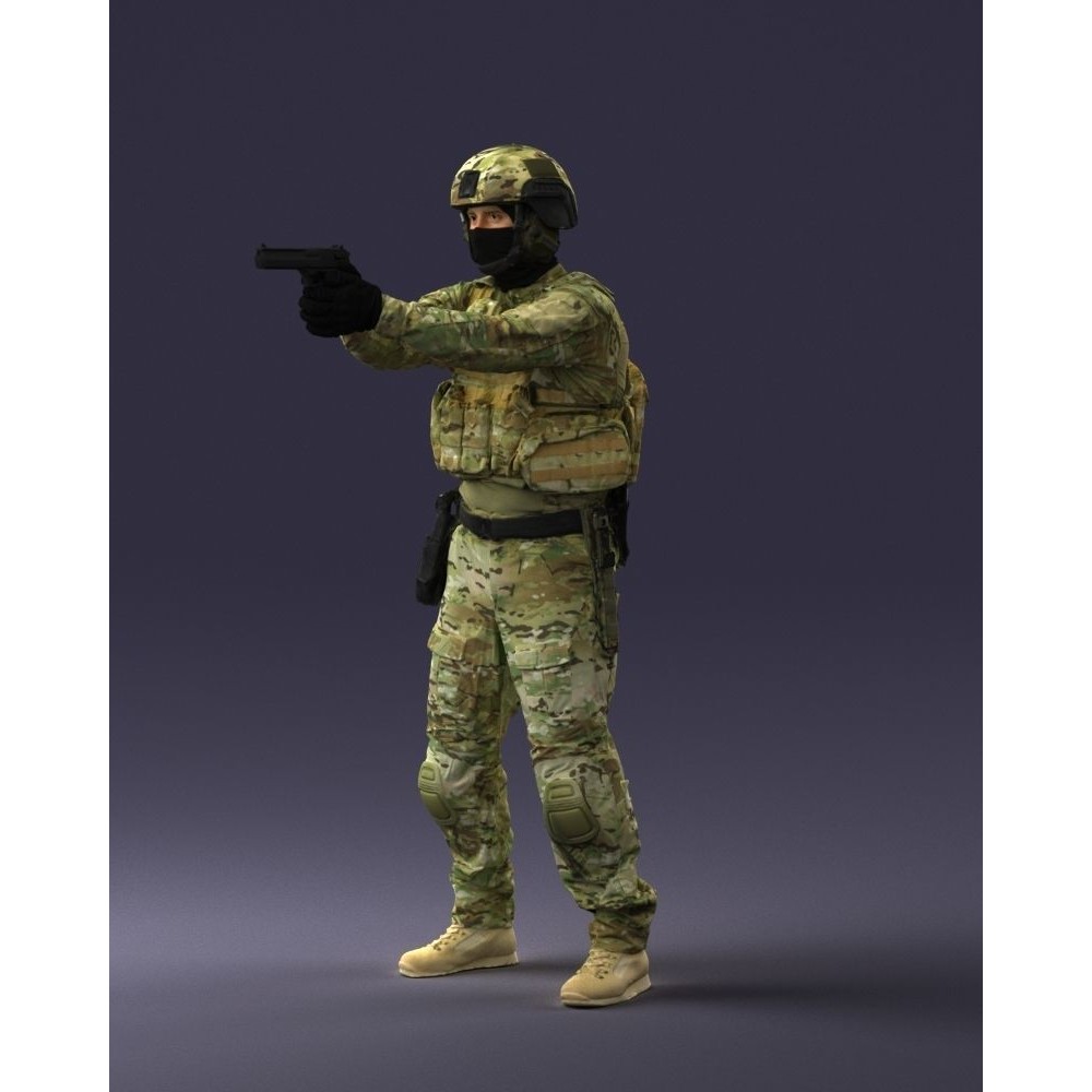Modern Soldier 3D Model – Tactical Character for Games, FBX - View 5