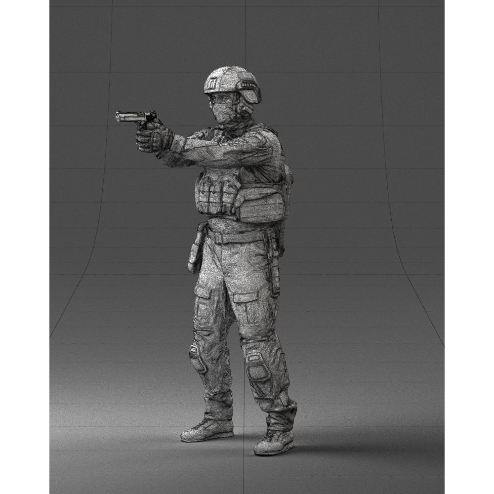 Modern Soldier 3D Model – Tactical Character for Games, FBX - View 7