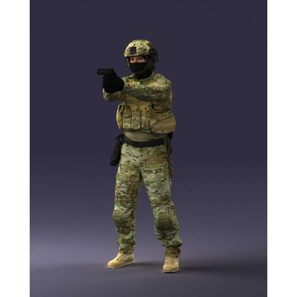 Modern Soldier 3D Model – Tactical Character for Games, FBX - View 8