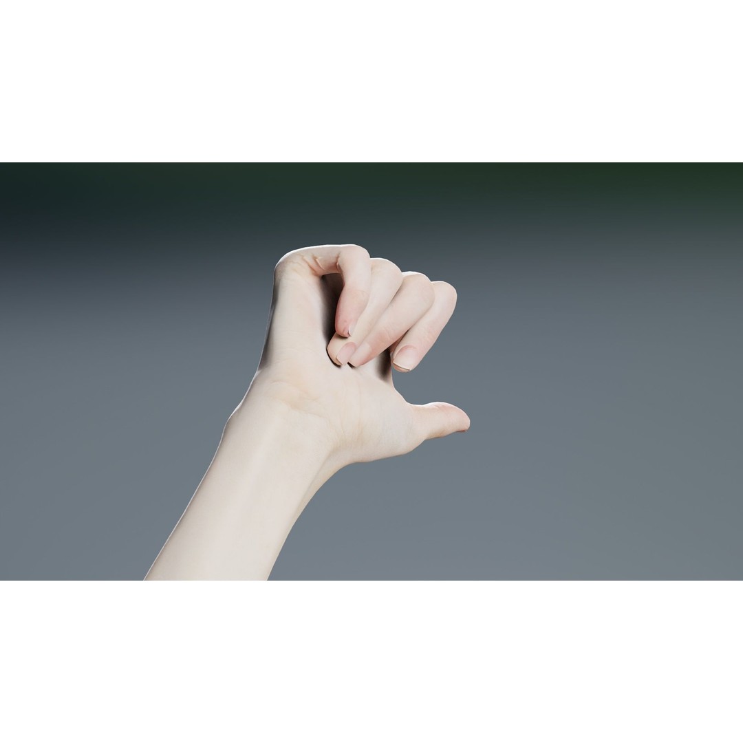 Pointing Hand 3D Model – Low Poly Character, FBX, Blender - View 10