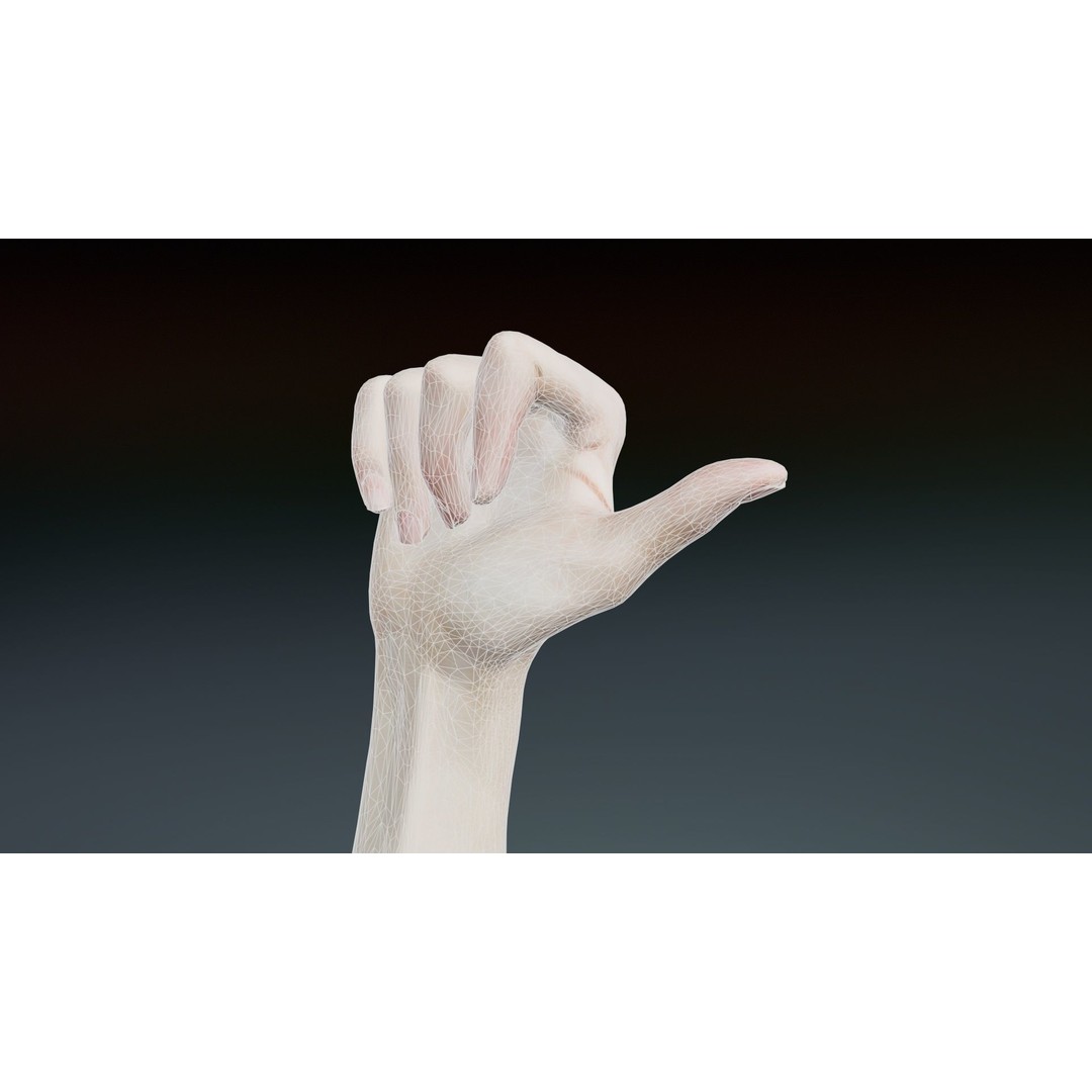 Pointing Hand 3D Model – Low Poly Character, FBX, Blender - View 11