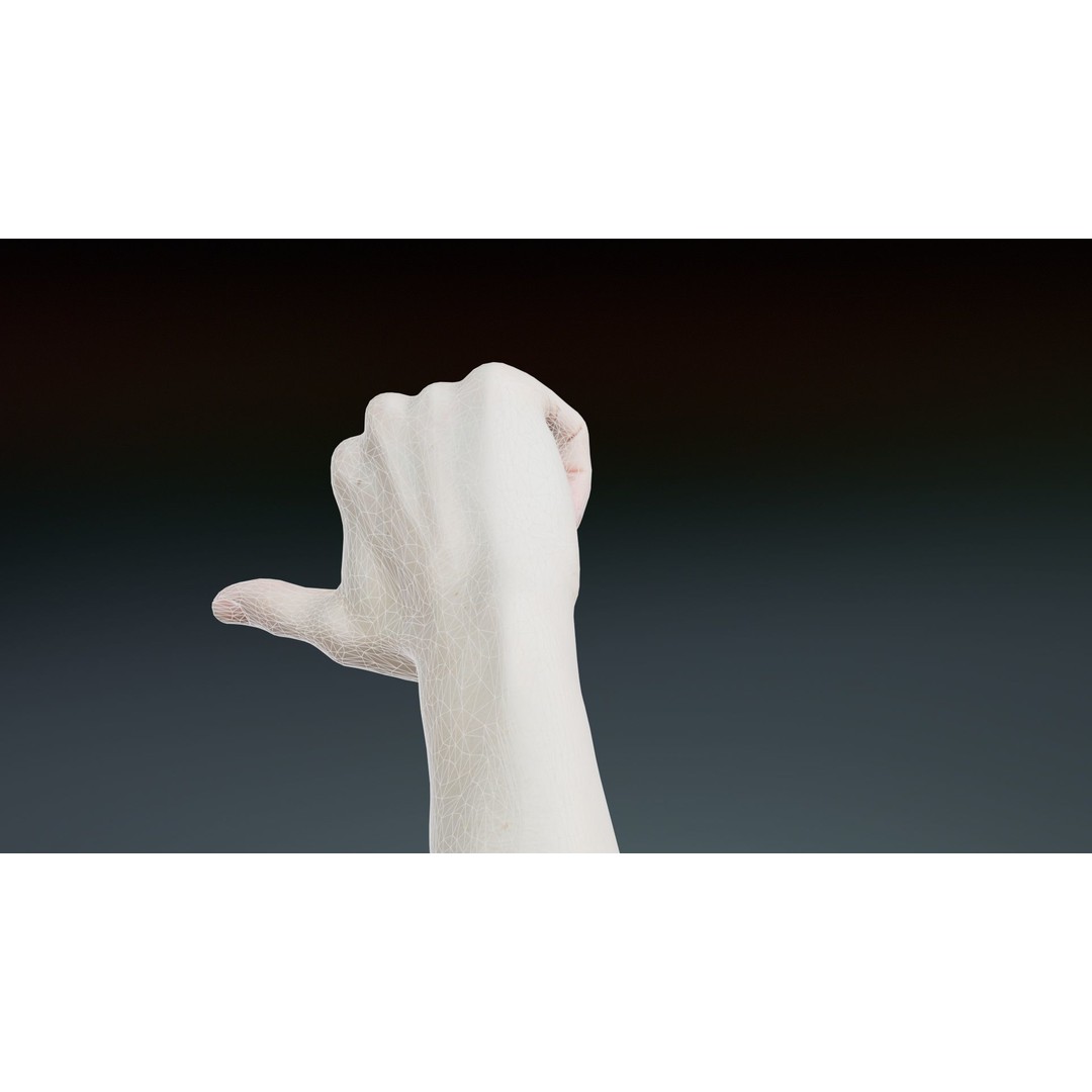 Pointing Hand 3D Model – Low Poly Character, FBX, Blender - View 12