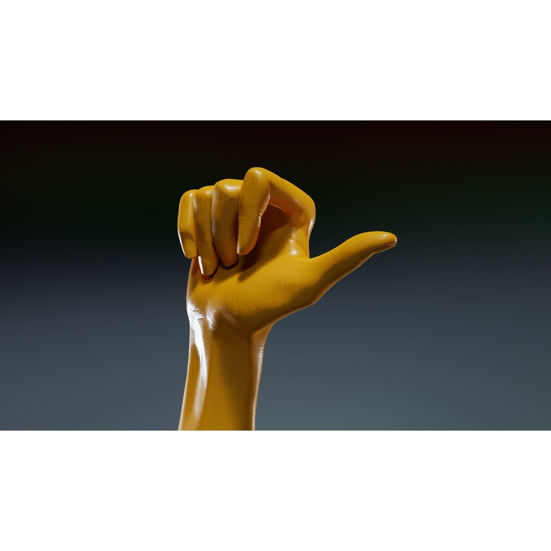 Pointing Hand 3D Model – Low Poly Character, FBX, Blender - View 14