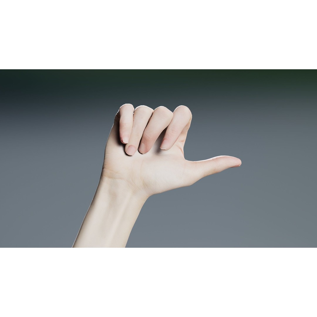 Pointing Hand 3D Model – Low Poly Character, FBX, Blender - View 5