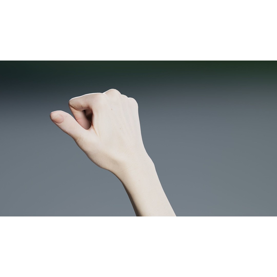 Pointing Hand 3D Model – Low Poly Character, FBX, Blender - View 6