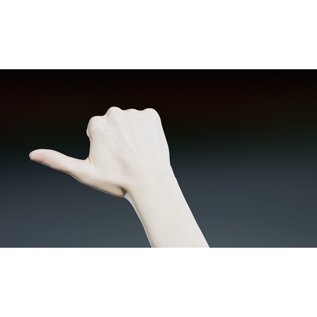 Pointing Hand 3D Model – Low Poly Character, FBX, Blender - View 7