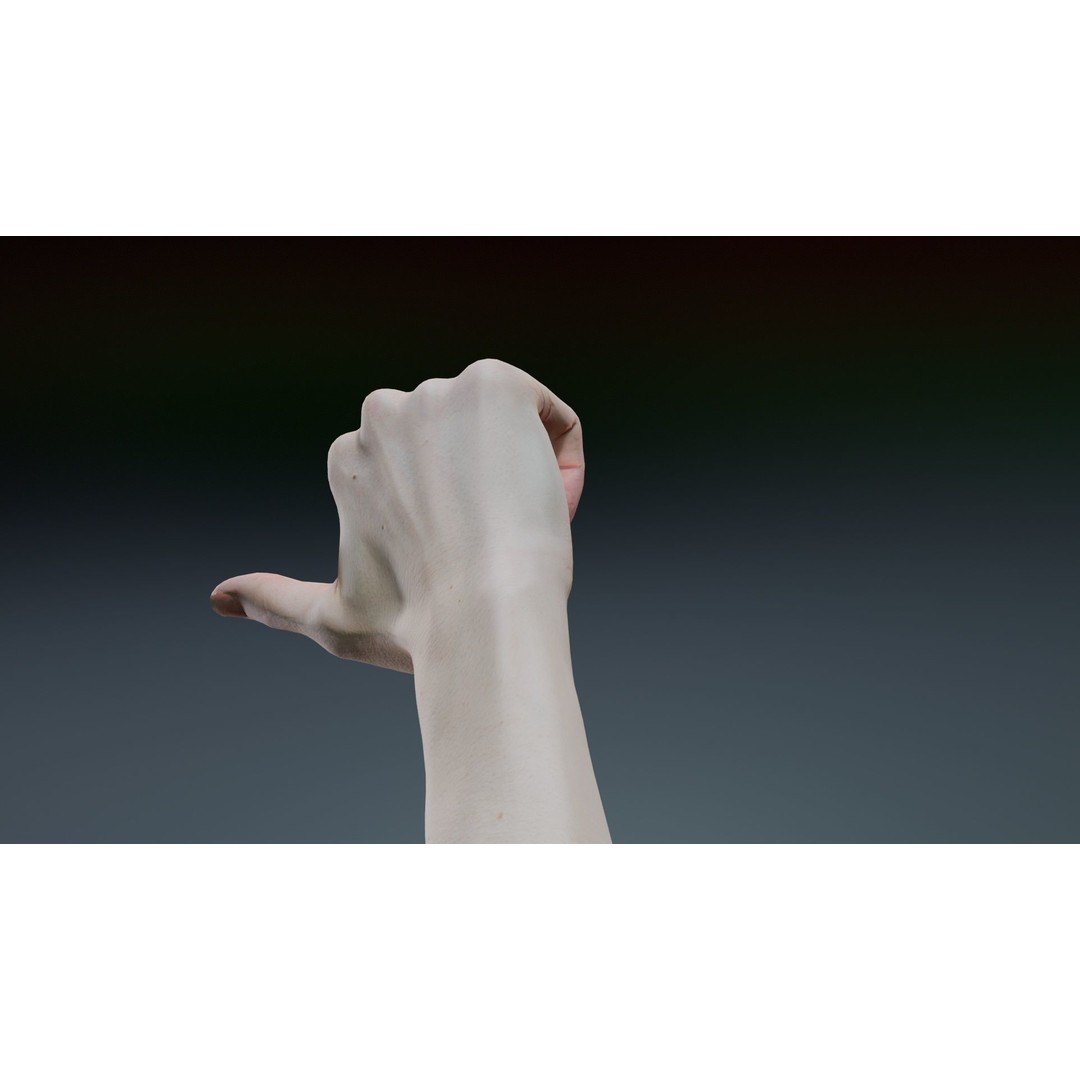 Pointing Hand 3D Model – Low Poly Character, FBX, Blender - View 8