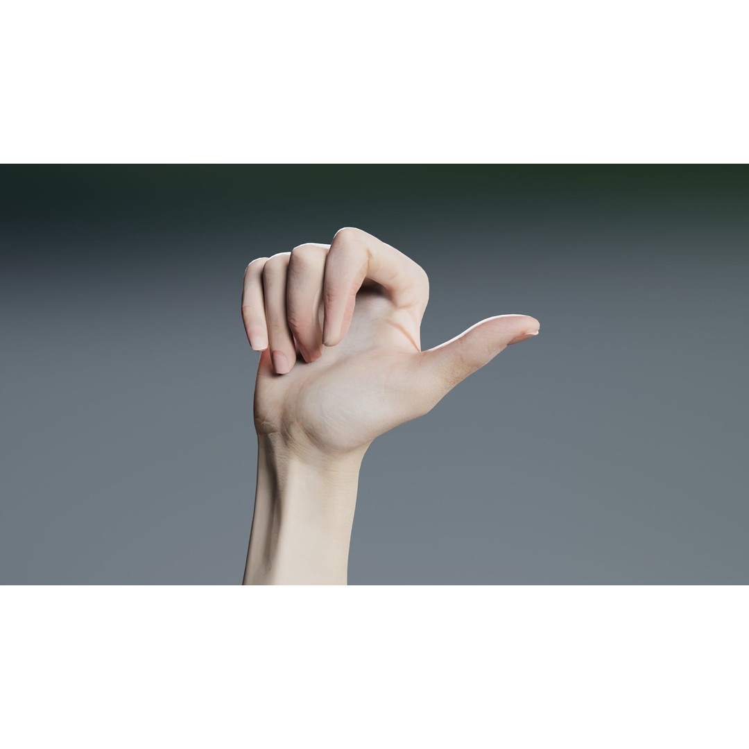 Pointing Hand 3D Model – Low Poly Character, FBX, Blender - View 9