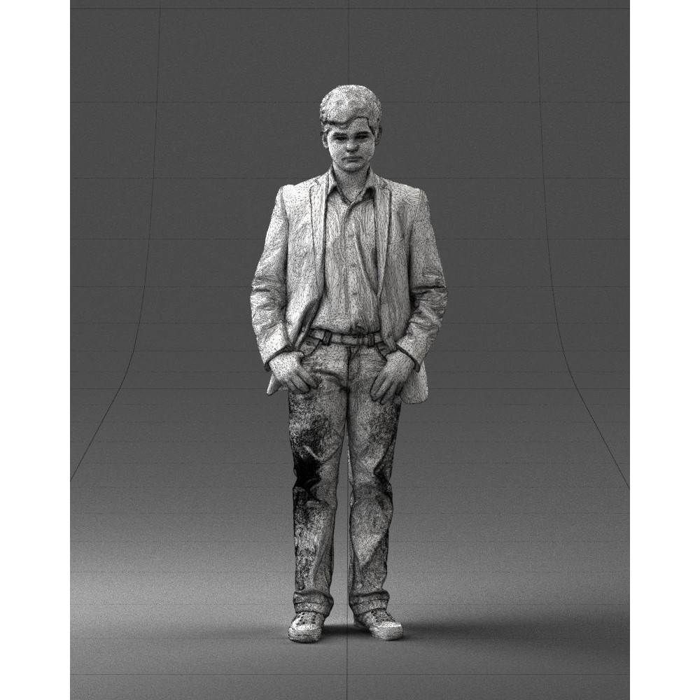 Realistic Teen Boy Character 3D Model – Low Poly Casual Design, FBX
