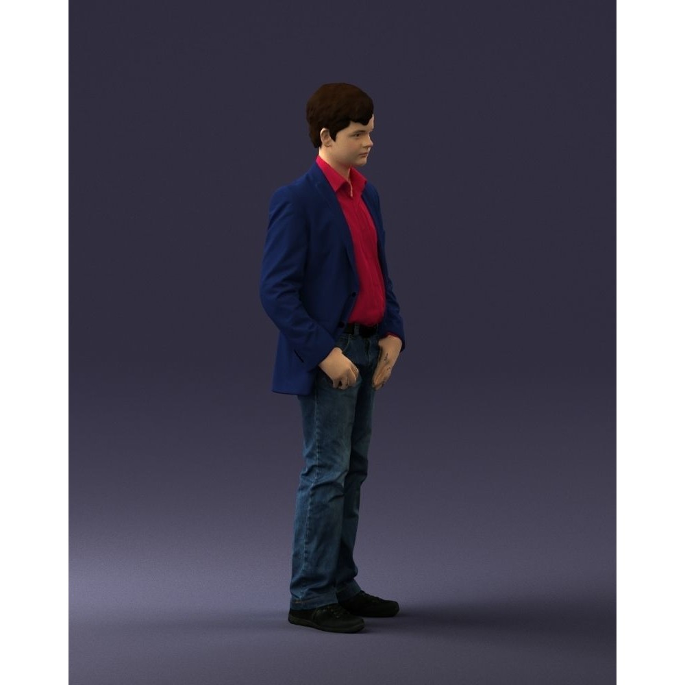 Realistic Teen Boy Character 3D Model – Low Poly Casual Design, FBX - View 11