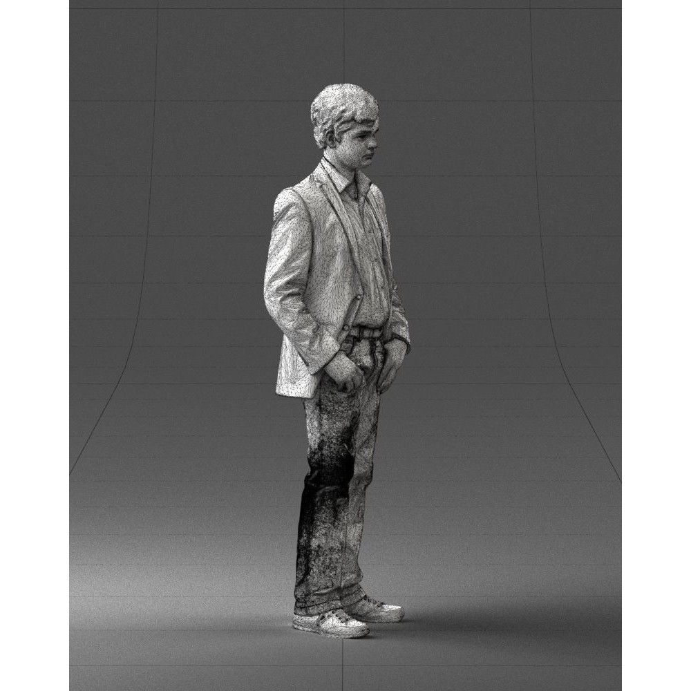 Realistic Teen Boy Character 3D Model – Low Poly Casual Design, FBX - View 13
