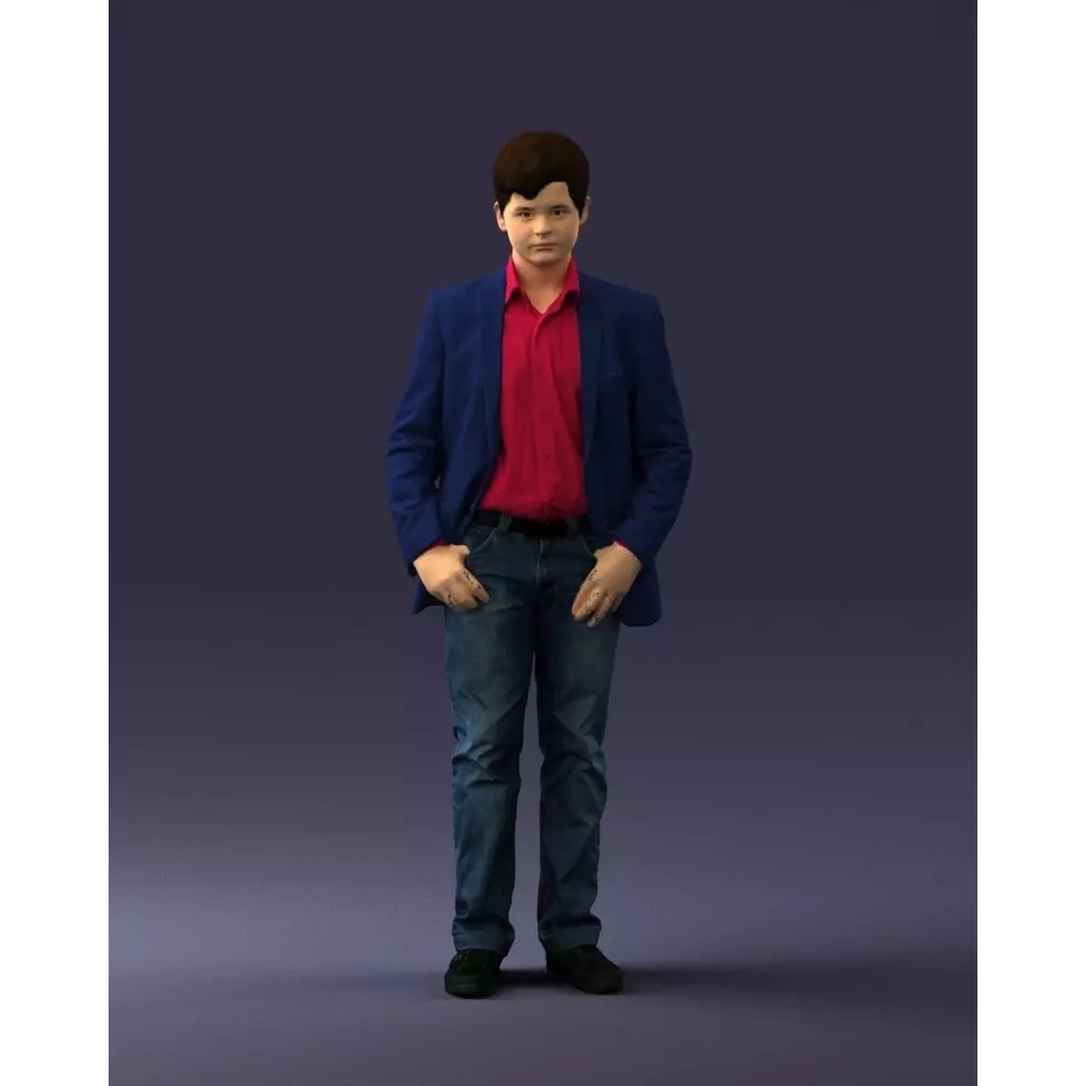 Realistic Teen Boy Character 3D Model – Low Poly Casual Design, FBX - View 2