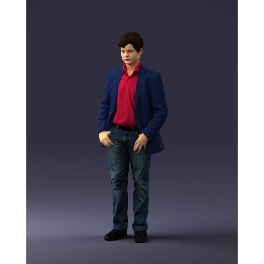 Realistic Teen Boy Character 3D Model – Low Poly Casual Design, FBX - View 32