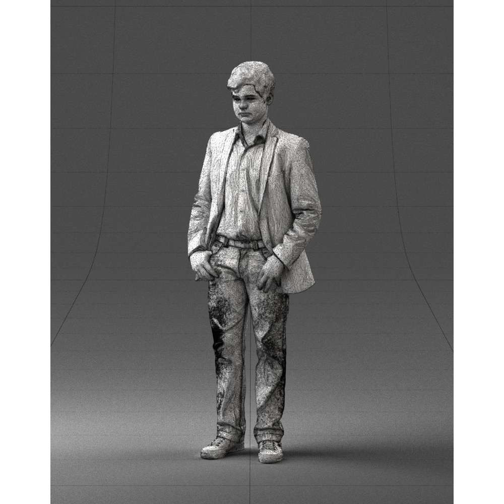 Realistic Teen Boy Character 3D Model – Low Poly Casual Design, FBX - View 34