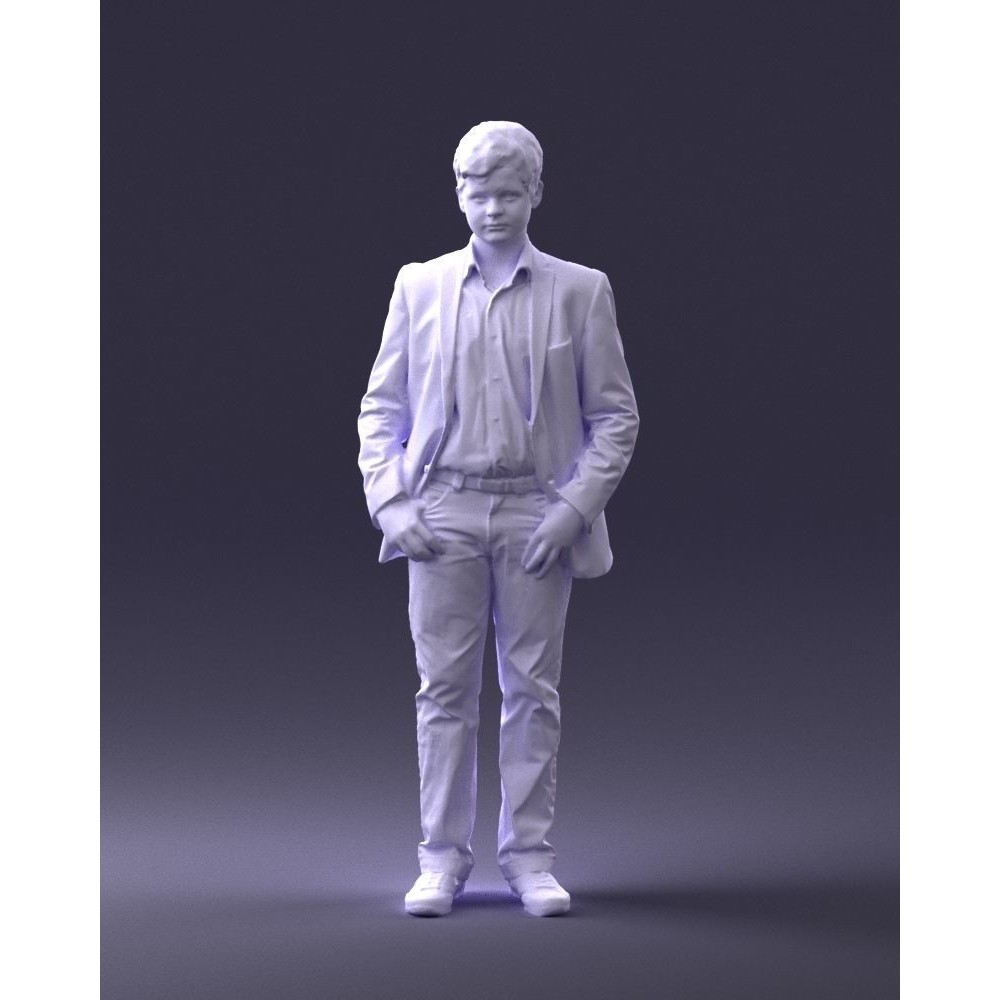 Realistic Teen Boy Character 3D Model – Low Poly Casual Design, FBX - View 36
