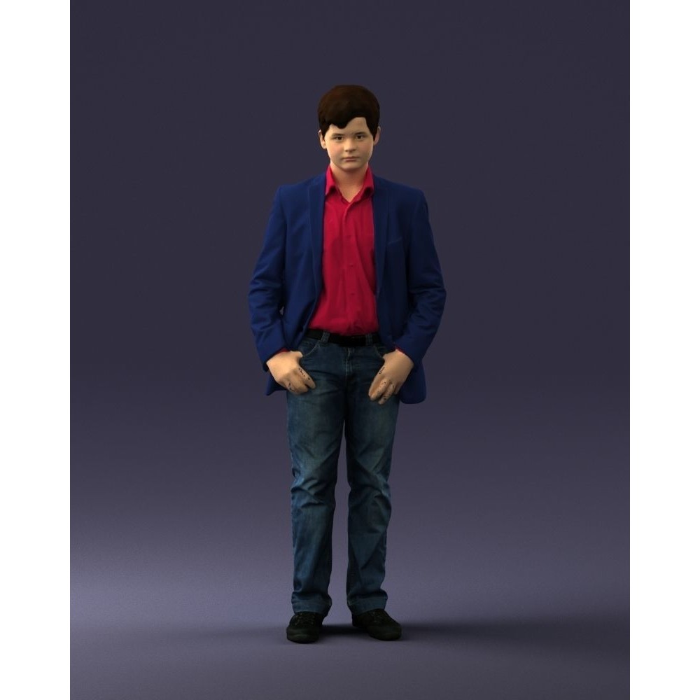Realistic Teen Boy Character 3D Model – Low Poly Casual Design, FBX - View 38