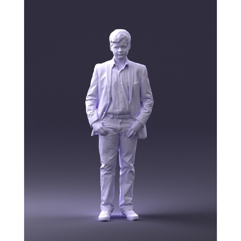 Realistic Teen Boy Character 3D Model – Low Poly Casual Design, FBX - View 39