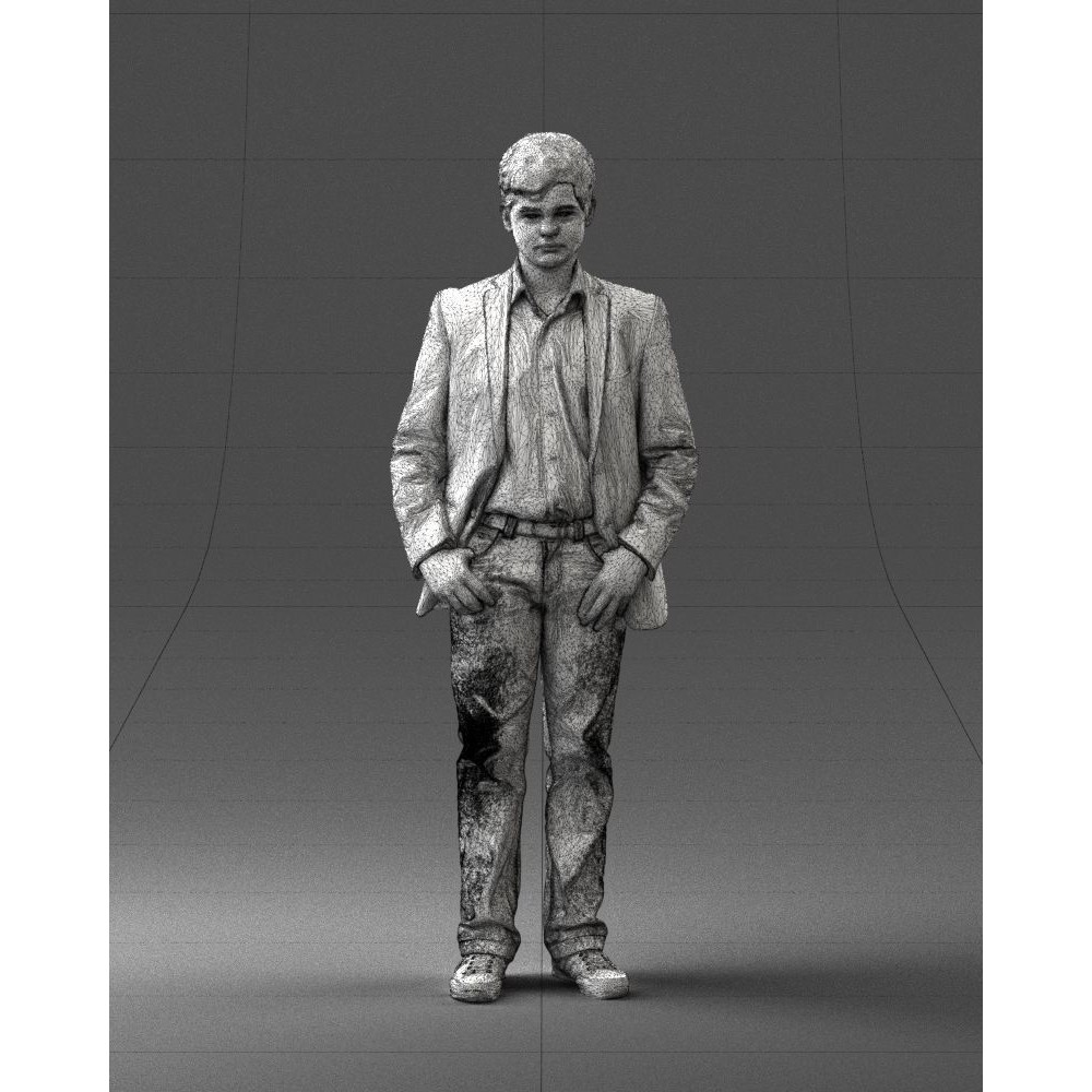 Realistic Teen Boy Character 3D Model – Low Poly Casual Design, FBX - View 4