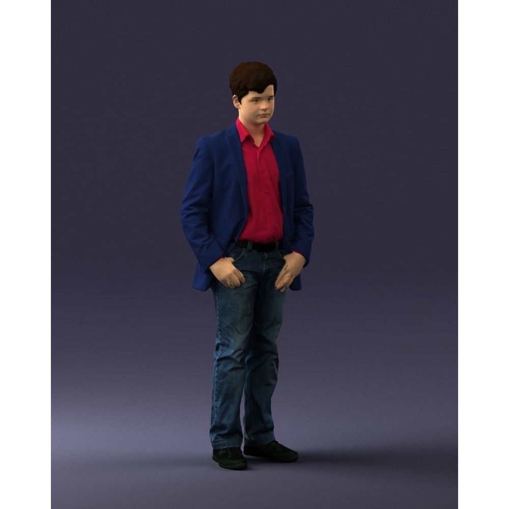 Realistic Teen Boy Character 3D Model – Low Poly Casual Design, FBX - View 8