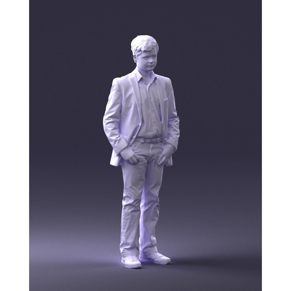 Realistic Teen Boy Character 3D Model – Low Poly Casual Design, FBX - View 9