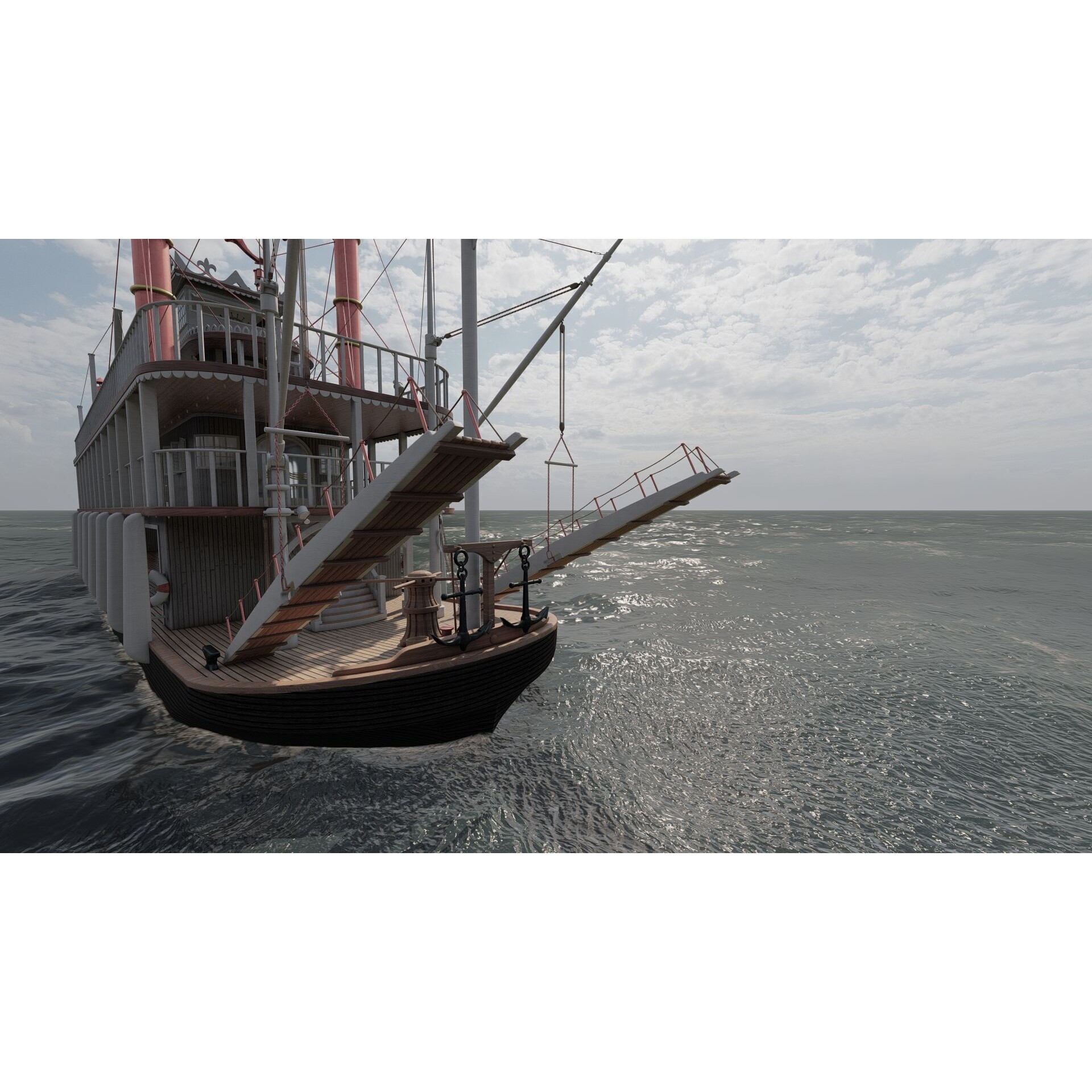 American Steam Ship - Game-Ready 3D Model - View 10