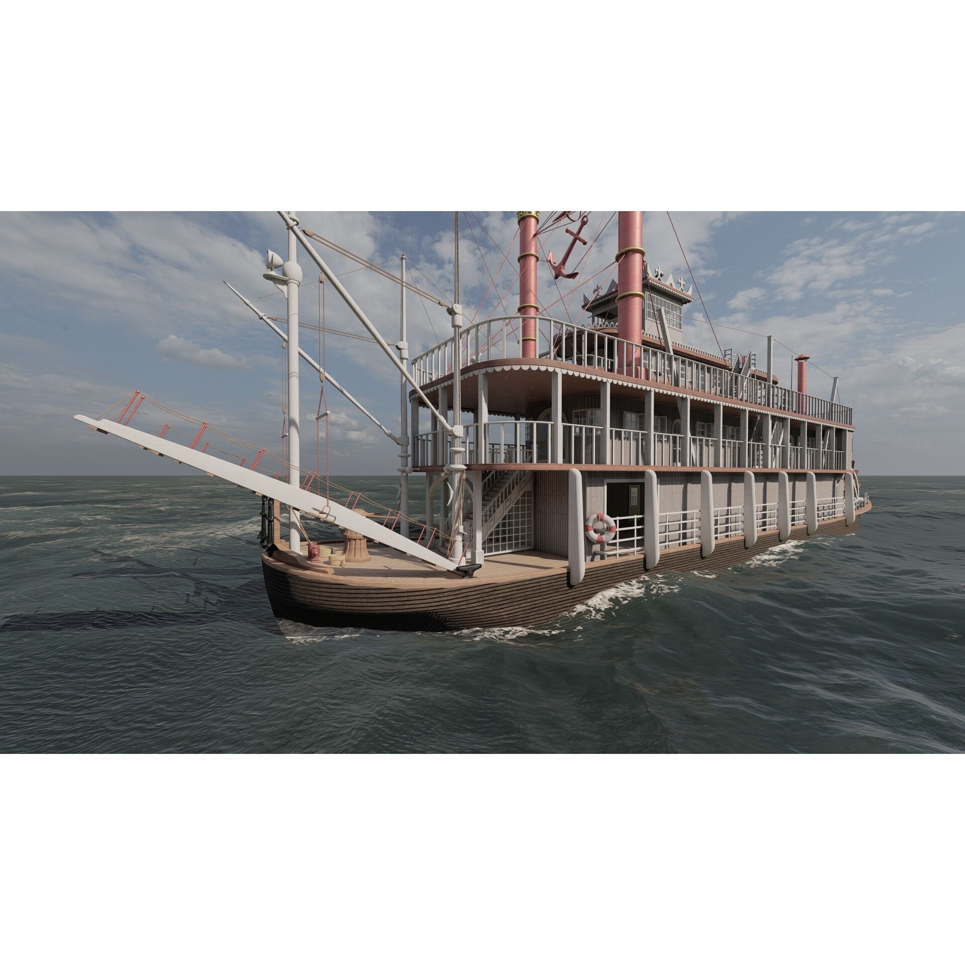 American Steam Ship - Game-Ready 3D Model - View 11