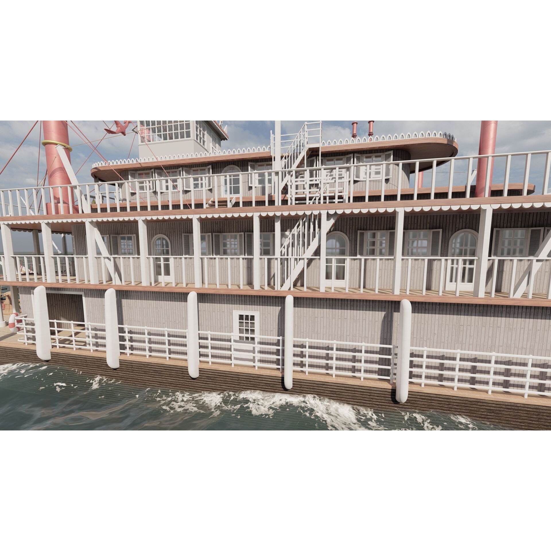 American Steam Ship - Game-Ready 3D Model - View 13