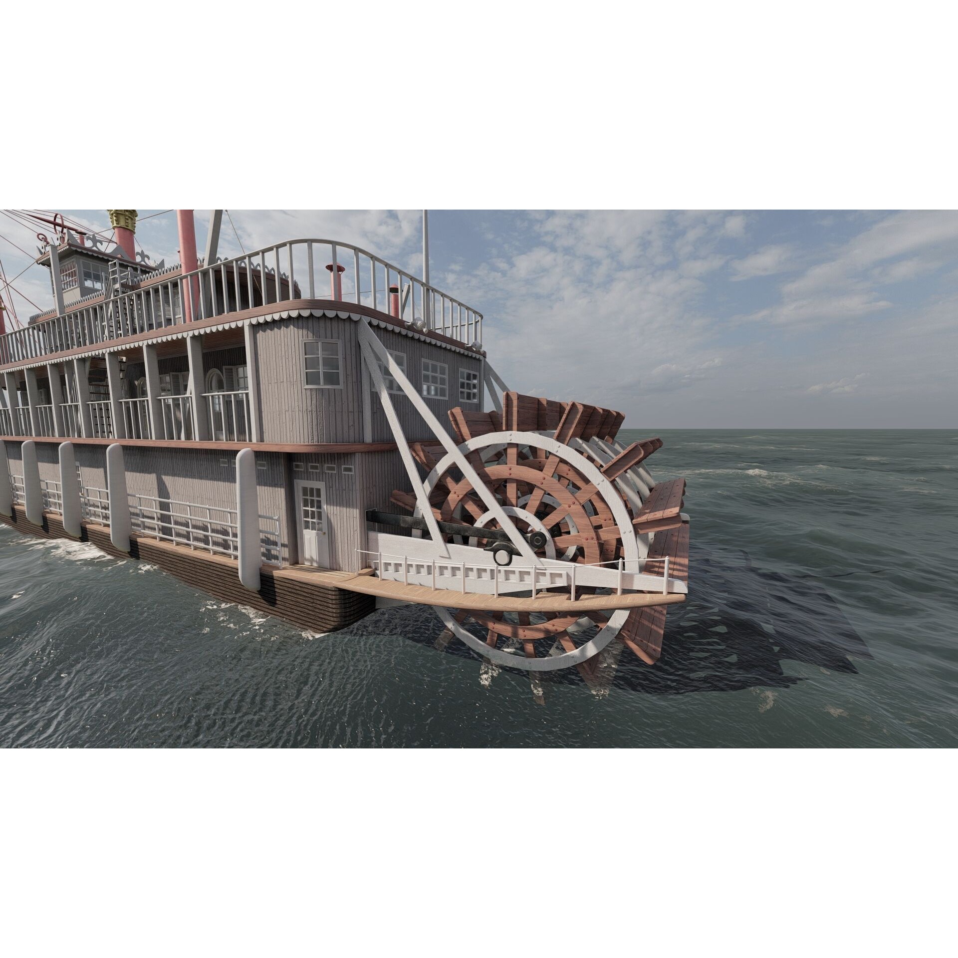 American Steam Ship - Game-Ready 3D Model - View 14