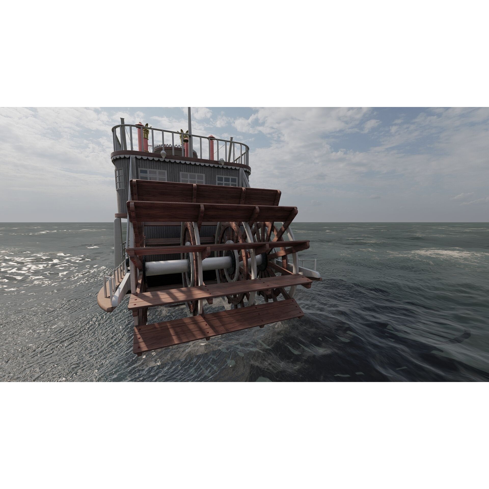 American Steam Ship - Game-Ready 3D Model - View 15