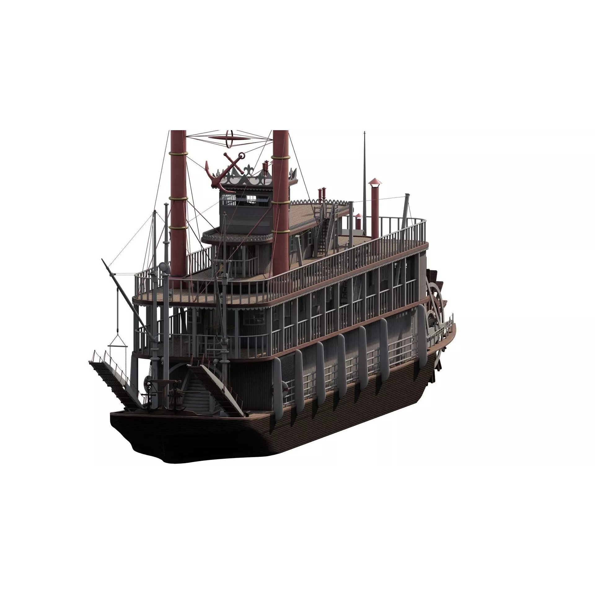 American Steam Ship - Game-Ready 3D Model - View 2