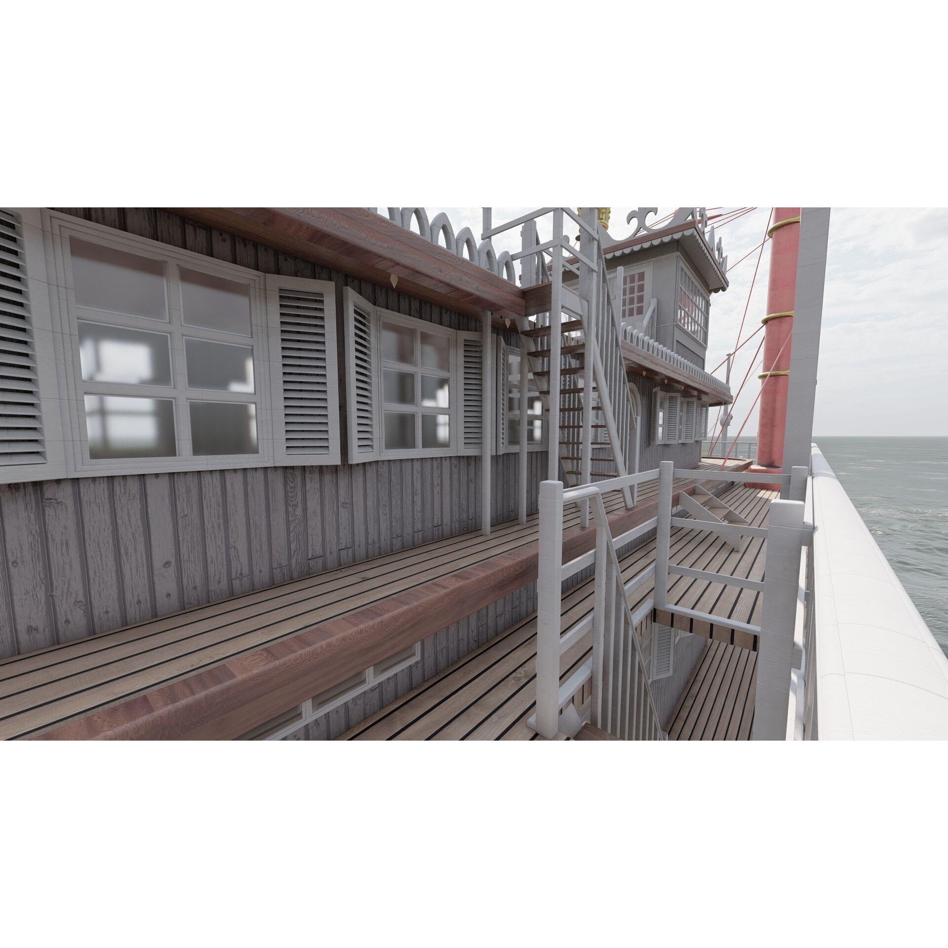 American Steam Ship - Game-Ready 3D Model - View 20