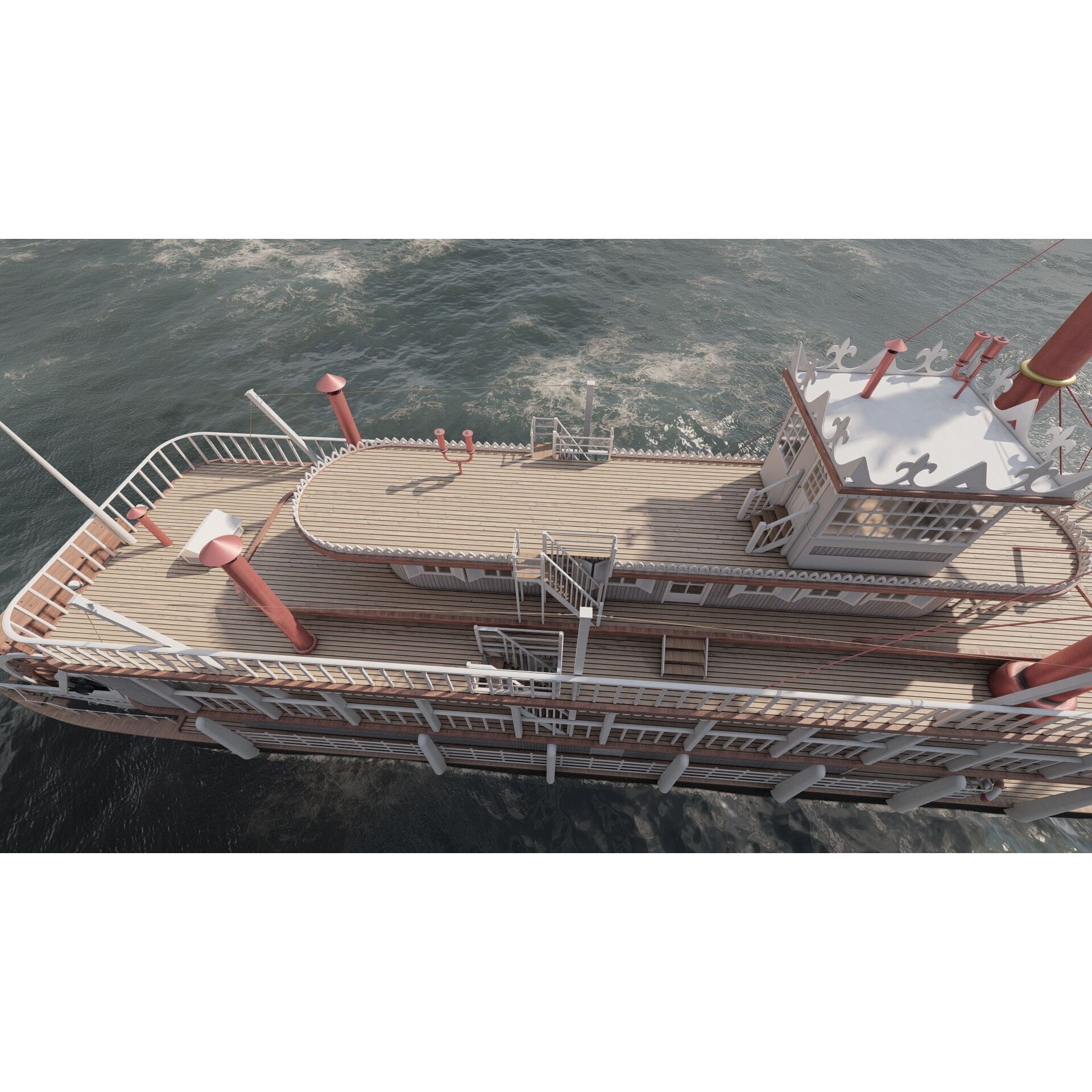 American Steam Ship - Game-Ready 3D Model - View 23