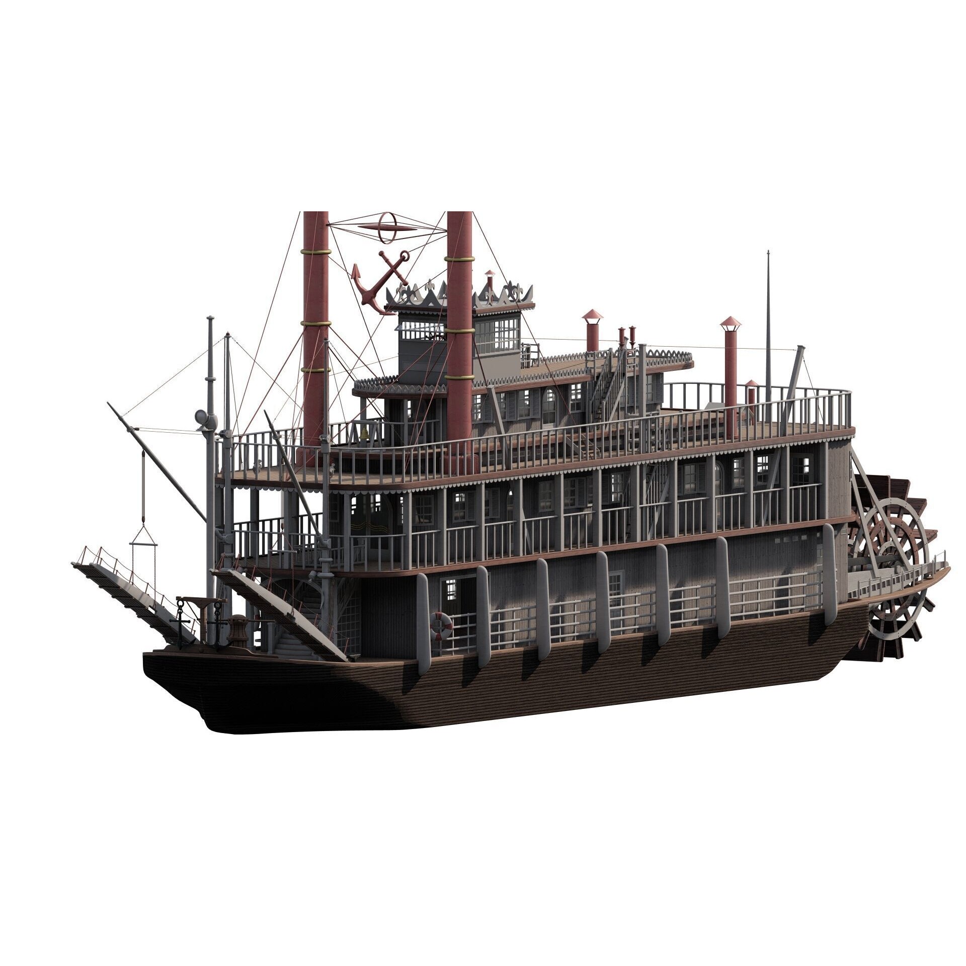American Steam Ship - Game-Ready 3D Model - View 3