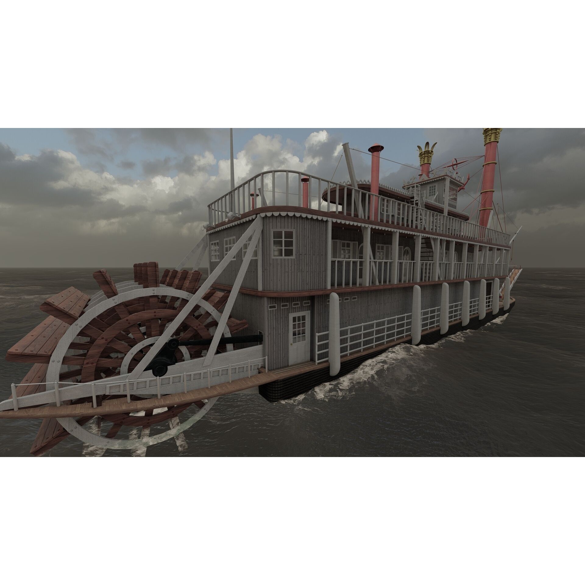 American Steam Ship - Game-Ready 3D Model - View 31