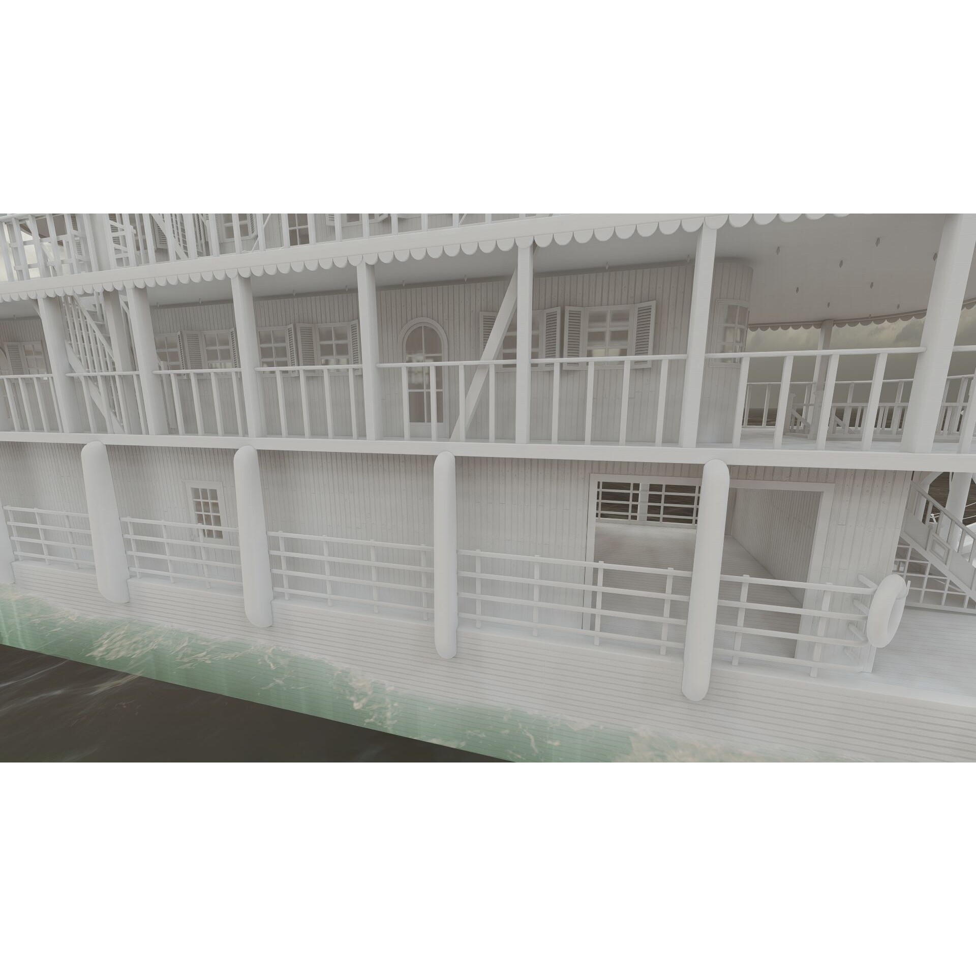 American Steam Ship - Game-Ready 3D Model - View 34