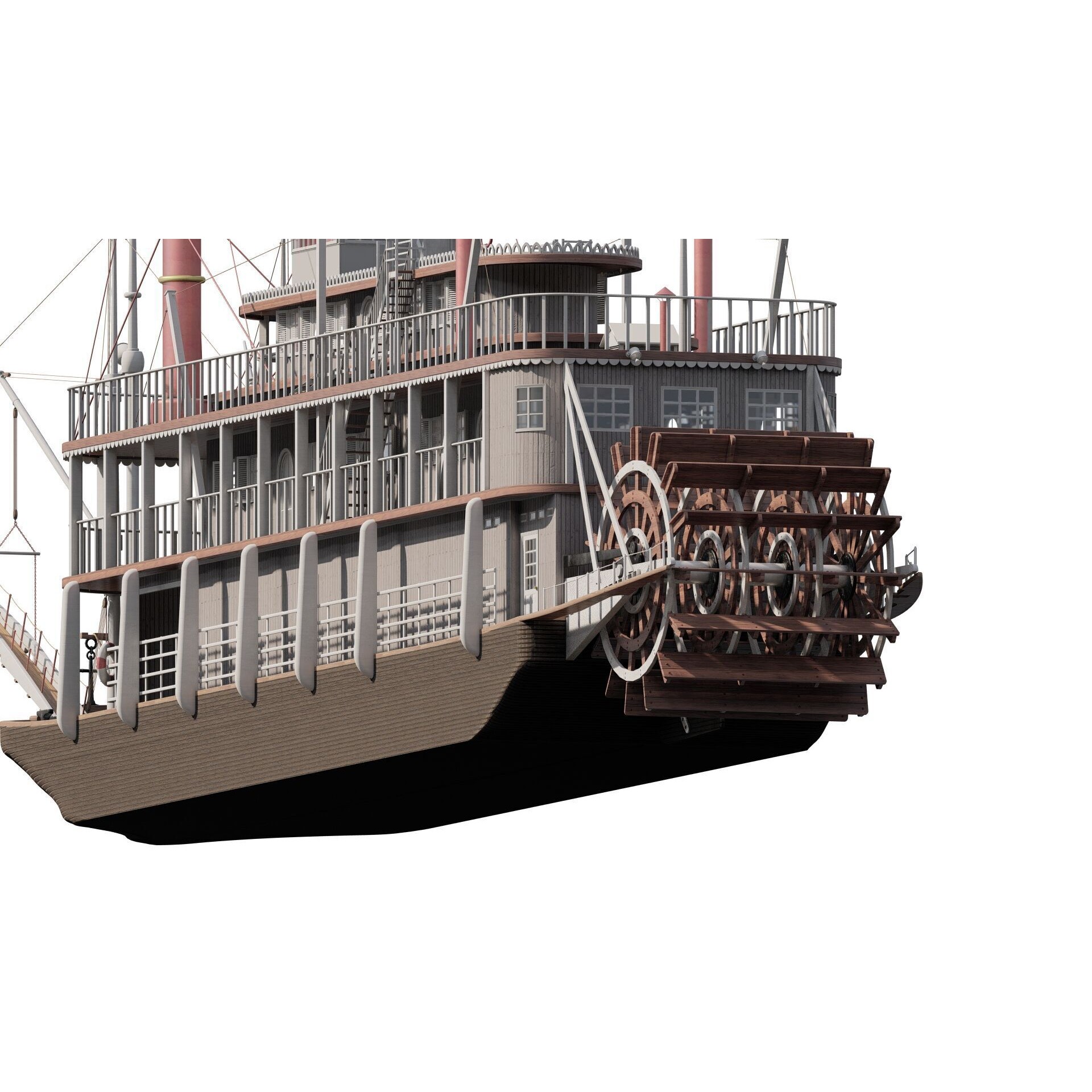 American Steam Ship - Game-Ready 3D Model - View 5