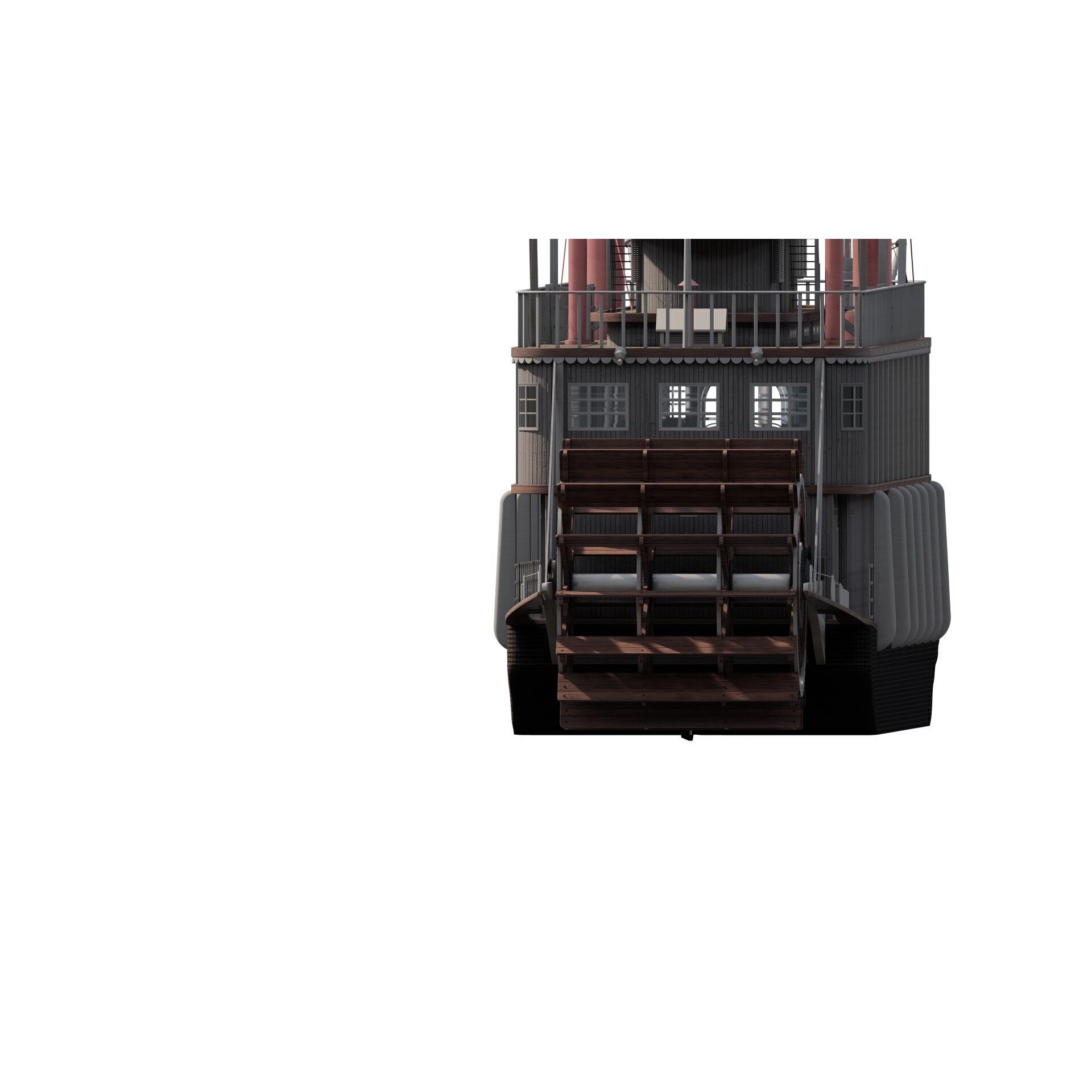 American Steam Ship - Game-Ready 3D Model - View 6