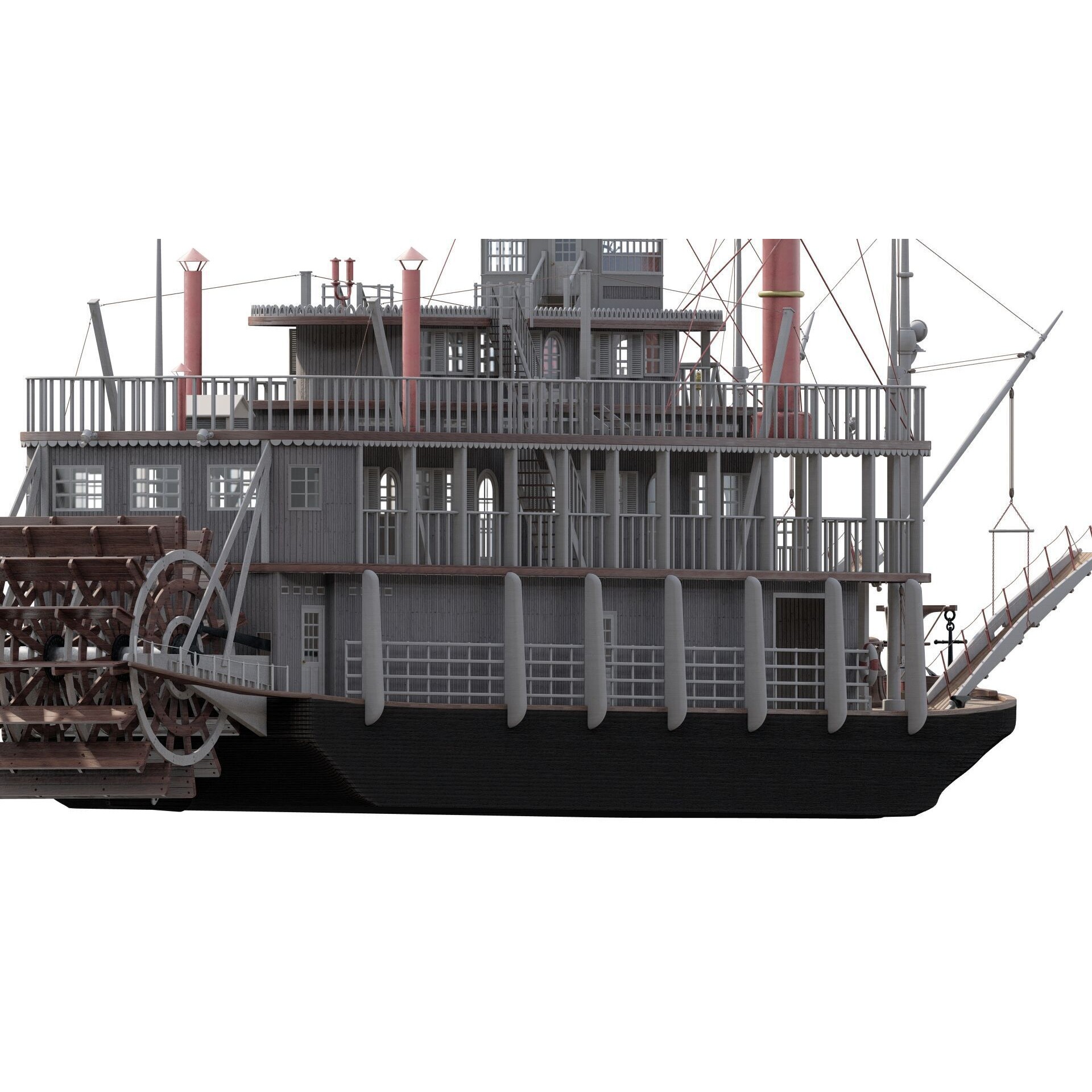 American Steam Ship - Game-Ready 3D Model - View 7