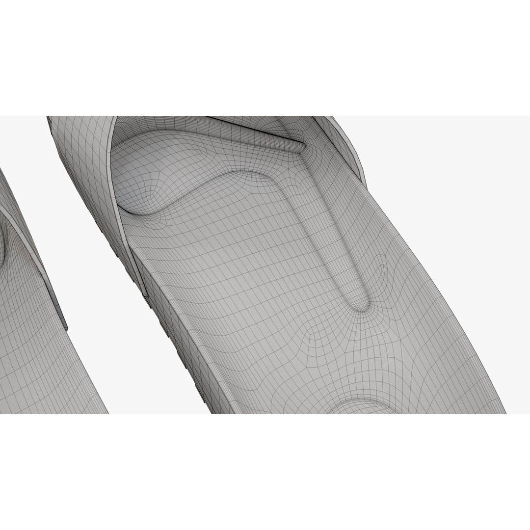 Black Patent Single-Strap Sandals 3D Model – High Poly PBR Asset, FBX