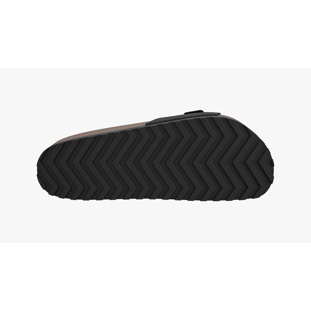 Black Patent Single-Strap Sandals 3D Model – High Poly PBR Asset, FBX - View 10