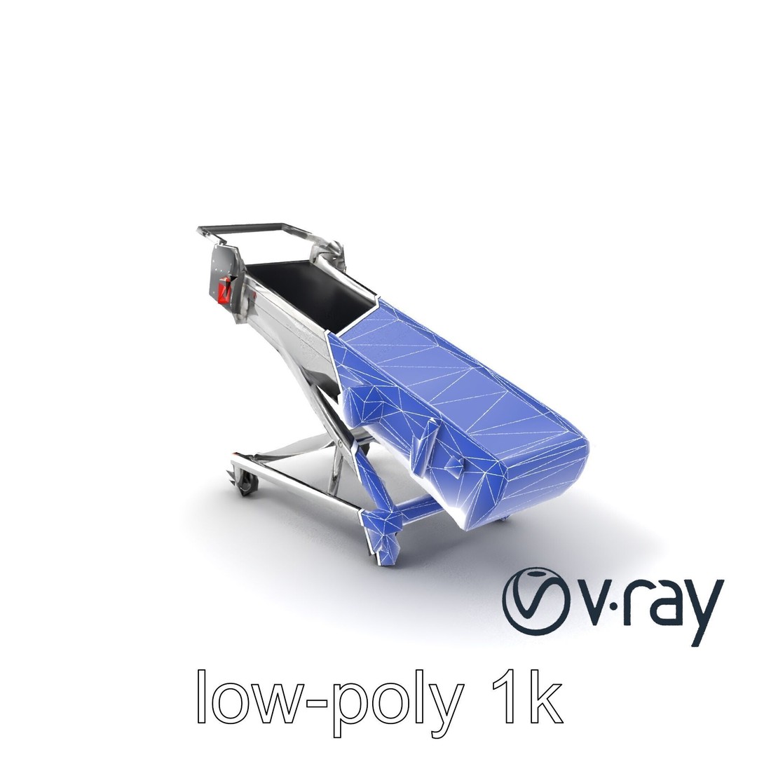 Baggage Conveyor Loader 3D Model – Low Poly PBR Industrial Asset, FBX